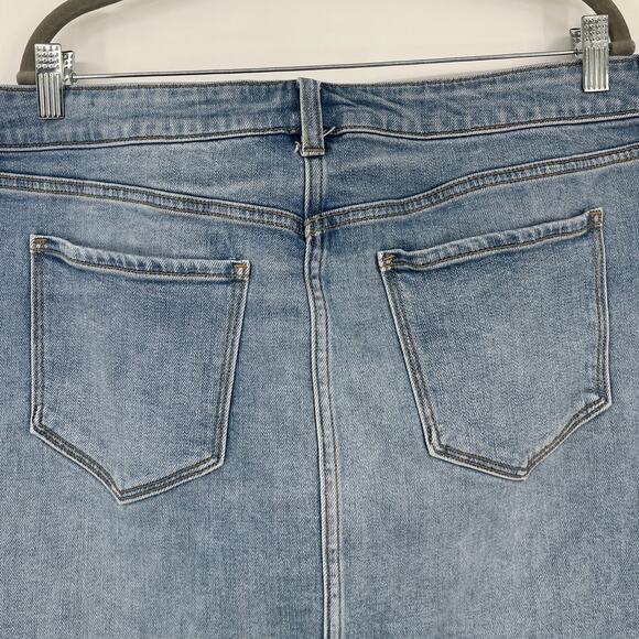 Old Navy Y2K Button Fly Denim Mini Skirt Sz 18 Raw Hem Festival Western Indie - Picture 6 of 9